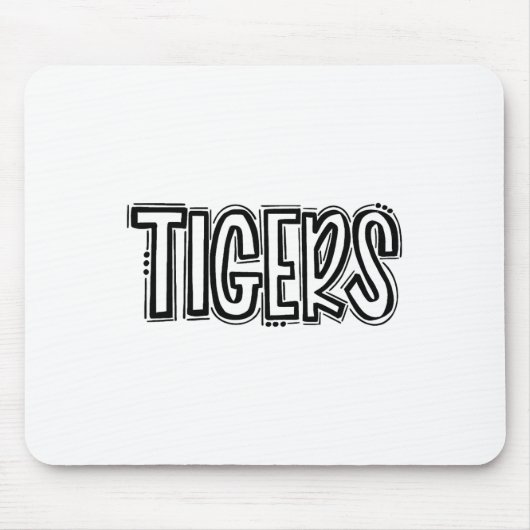 Tigers Schwung Schulgeist Orange Schwarzer Fußll S Mousepad (Vorne)