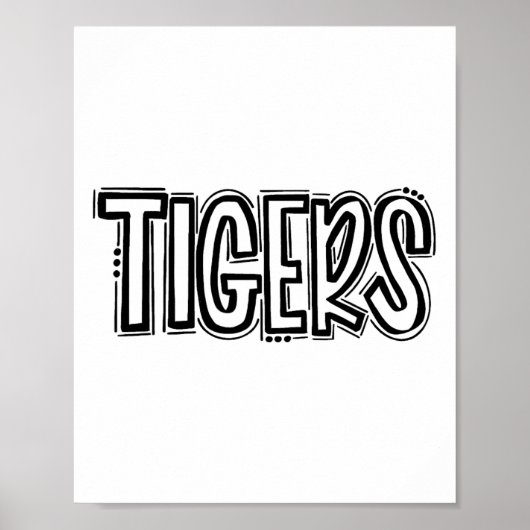 Tigers Schwung Schulgeist Orange Schwarzer Fußll S Poster (Vorne)