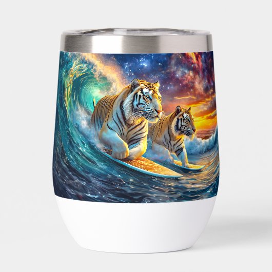Tigers Surfing Space Design von Rich AMeN Gill (Rückseite)
