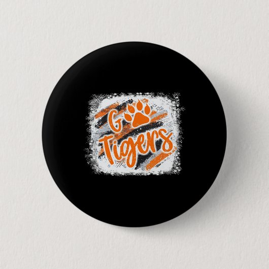 Tigers Swash Schulgeist Orange Schwarze Fußball S Button (Vorderseite)
