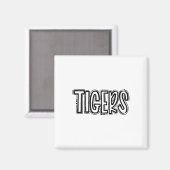 Tigers toben Schulgeist Orange Schwarzer Fuß Spo Magnet (Vorderseite/Rückseite)