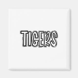 Tigers toben Schulgeist Orange Schwarzer Fuß Spo Magnet