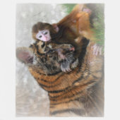 Tigers und Monkey Fleece Blanket (Vorderseite)