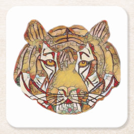Tigers Untersetzer für das Face Square