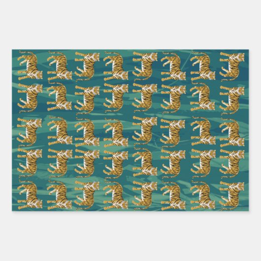 Tigers Wrapping Paper Sheets Geschenkpapier Set (Vorderseite 3)