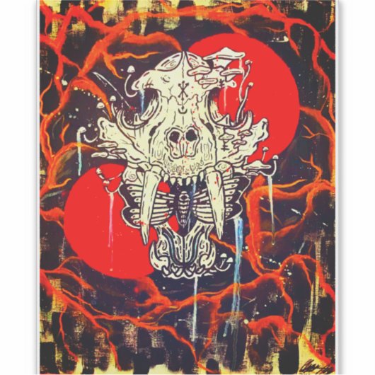 Tigerschädel Aufkleber (Vorderseite)