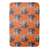 Tigerschädel-Musterdesign Orange Badematte (Vorderseite Vertikal)