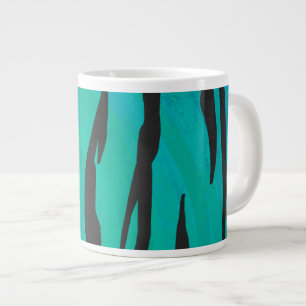 Tigerschwarz und Türkisdruck Jumbo-Tasse