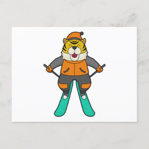 Tigerski Skifahrer Postkarte