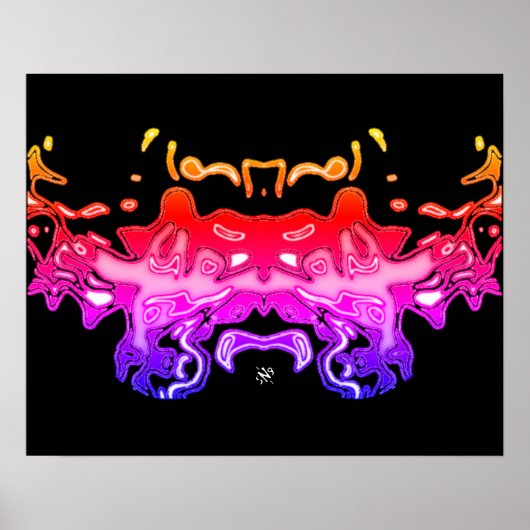 Tigerskizze (Gelb 2) Poster (Vorne)