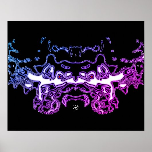 Tigerskizze (weiß 3) poster (Vorne)