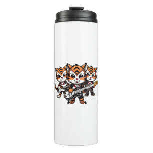 Tigerspielende Band Thermosbecher