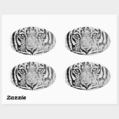 Tigerstärke_ Ovaler Aufkleber (Blatt)