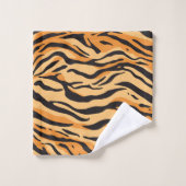 Tigerstreifen Badhandtuch Set (Waschlappen)