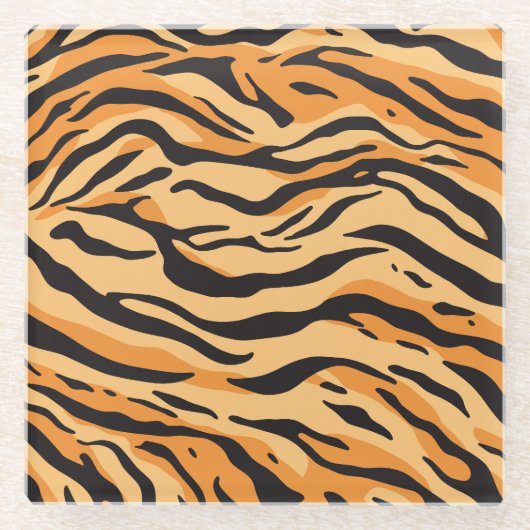 Tigerstreifen Glasuntersetzer (Vorderseite)