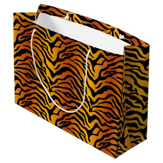 Tigerstreifen Große Geschenktüte (Rückseite Schrägansicht)