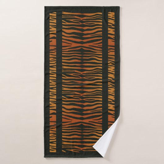 Tigerstreifen mit Rand Badehandtuch (Badehandtuch)