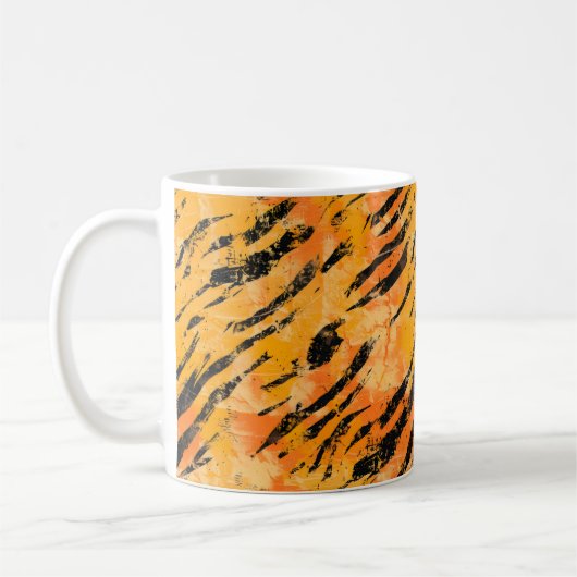 Tigerstreifen Orange Muster Kaffeetasse (Links)