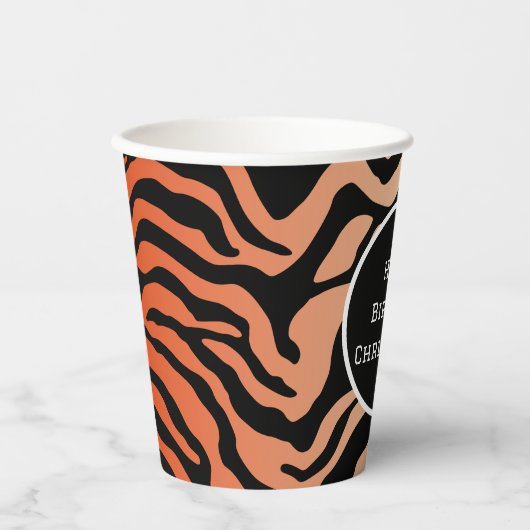 Tigerstreifen Pappbecher (Vorderseite)