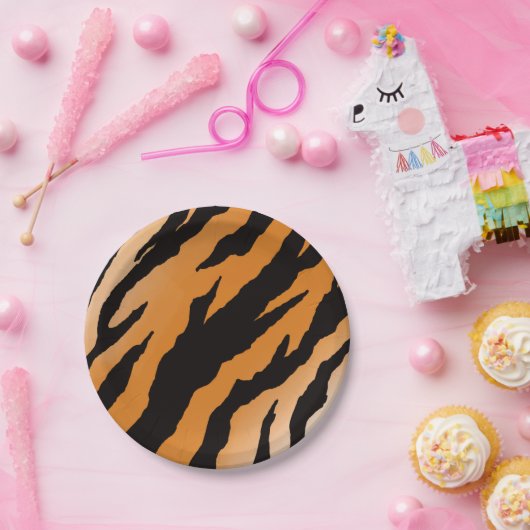 Tigerstreifen Pappteller (Party)