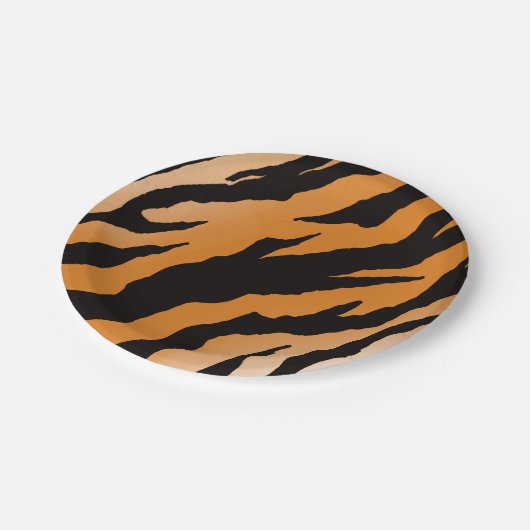 Tigerstreifen Pappteller (Schrägansicht)