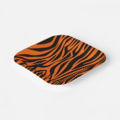 Tigerstreifen-Tiermuster wild orange Pappteller (Gewinkelt)