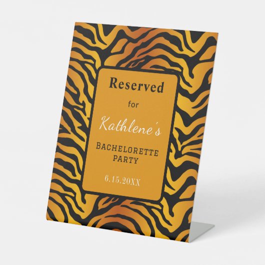 Tigerstreifen vorbehaltenes Schild (Vorderseite)