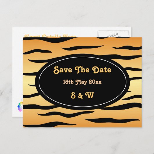 Tigertierstreifen Ankündigungspostkarte (Vorne/Hinten)