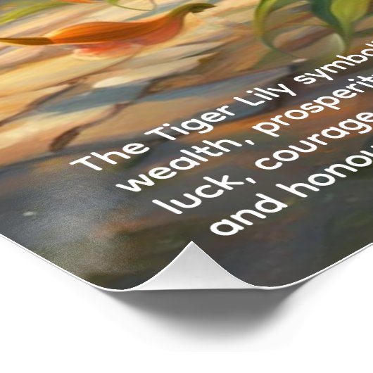 Tigertilie Symbolik Poster (Ecke)