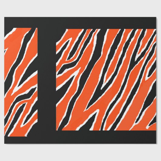 Tigerumpfpapier - orange/schwarz geschenkpapier (Flach)