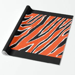 Tigerumpfpapier - orange/schwarz geschenkpapier