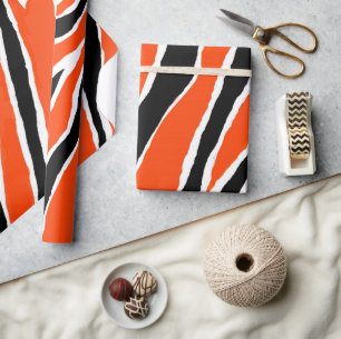 Tigerumpfpapier - orange/schwarz geschenkpapier
