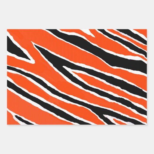 Tigerumpfpapier - orange/schwarz geschenkpapier set (Vorderseite)