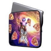 Tigerunikorin mit einer Raumanschette Laptopschutzhülle (Vorderseite Links)