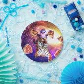 Tigerunikorin mit einer Raumanschette Pappteller (Party)