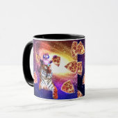 Tigerunikorin mit einer Raumanschette Tasse (Vorderseite Links)