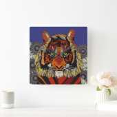 Tigervorstand Quadratische Wanduhr (Zuhause)