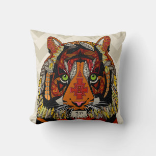 Tigerwache Zickzack Kissen