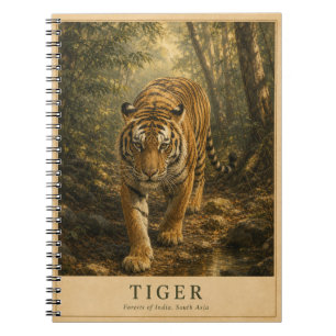 Tigerwälder Indiens VINTAGE Notizblock