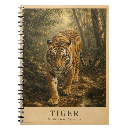 Tigerwälder Indiens VINTAGE Notizblock (Vorderseite)