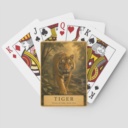 Tigerwälder Indiens VINTAGE Spielkarten (Rückseite)