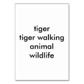 Tigerwandern Lesekarten für Erwachsene Tischnummer (Rückseite)