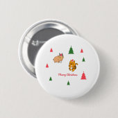 Tigerziege Weihnachtsbaum Button (Vorne & Hinten)