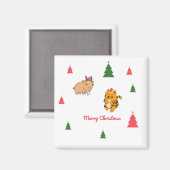 Tigerziege Weihnachtsbaum Magnet (Vorderseite/Rückseite)