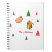 Tigerziege Weihnachtsbaum Notizblock (Vorderseite)