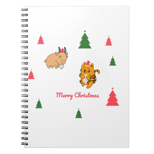 Tigerziege Weihnachtsbaum Notizblock (Vorderseite)