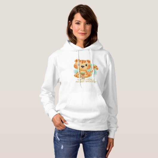 Tigerziffer Cartoon Hoodie (Vorne ganz)