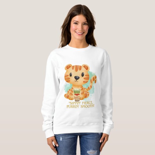 Tigerziffer Cartoon Sweatshirt (Vorne ganz)