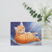 Tigg the Orange Tabby Cat Postkarte (Stehend Vorderseite)