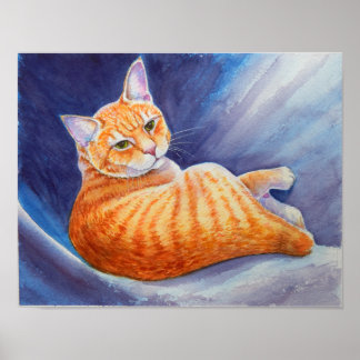 Tigg von Ahimsa Orange Tabby Cat Poster